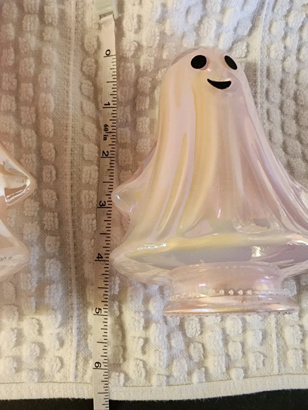 New, Set of 3 Ghost, Lite Pearl Pinkish Ceramic, Very Cute, Shimmery Iridescent